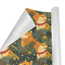 Load image into Gallery viewer, Christmas Forest Shiba Inus Gift Wrapping Paper - 2 Rolls-Christmas Ornament-Christmas,Shiba Inu,Wrapping Paper-2