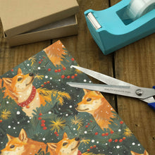 Load image into Gallery viewer, Christmas Forest Shiba Inus Gift Wrapping Paper - 2 Rolls-Christmas Ornament-Christmas,Shiba Inu,Wrapping Paper-5