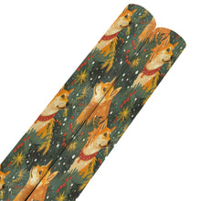 Load image into Gallery viewer, Christmas Forest Shiba Inus Gift Wrapping Paper - 2 Rolls-Christmas Ornament-Christmas,Shiba Inu,Wrapping Paper-Black23-ONE SIZE-3