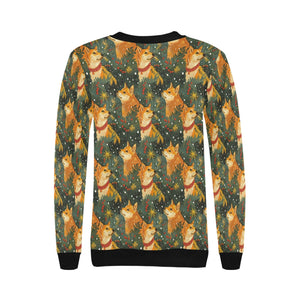 Christmas Forest Shiba Inus Sweatshirt for Women-Apparel-Apparel, Christmas, Dog Mom Gifts, Shiba Inu, Sweatshirt-4