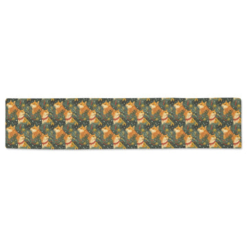 Christmas Forest Shiba Inus Table Runner-Home Decor-Christmas, Home Decor, Shiba Inu-ONE SIZE-2