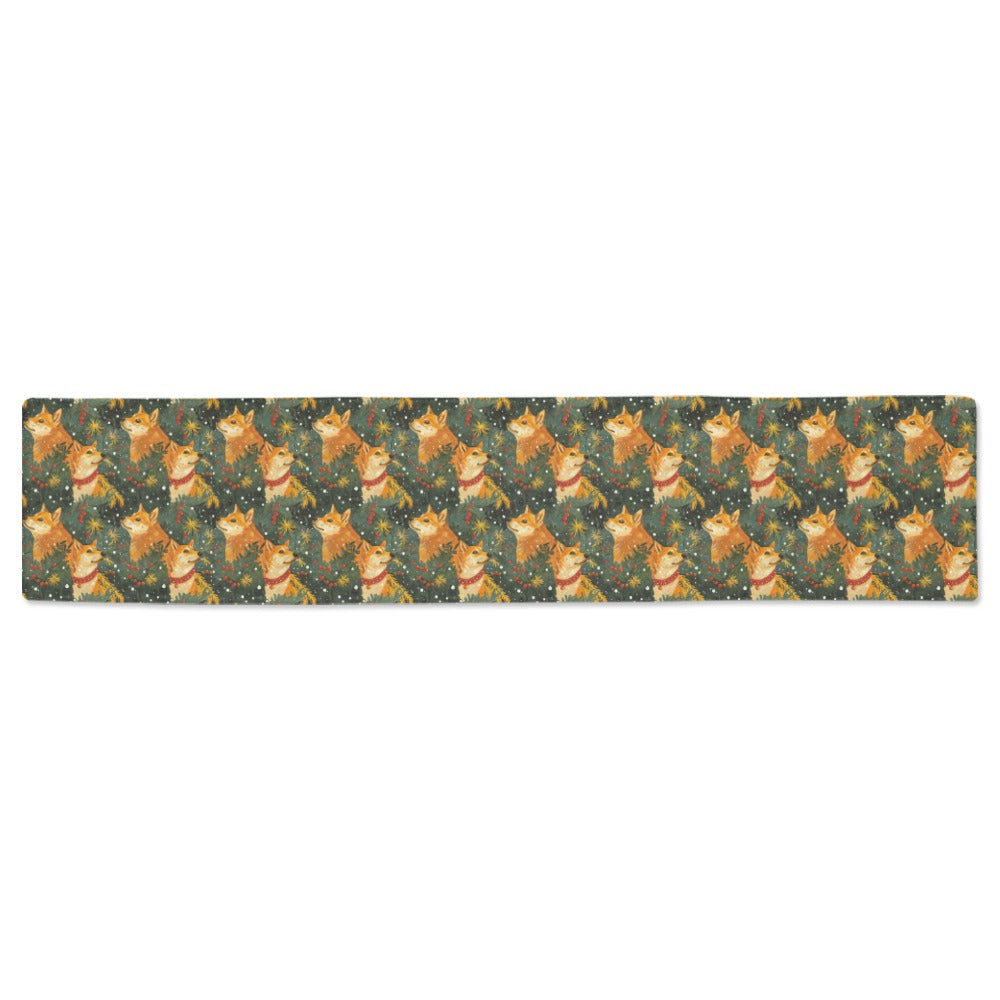 Christmas Forest Shiba Inus Table Runner-Home Decor-Christmas, Home Decor, Shiba Inu-ONE SIZE-2