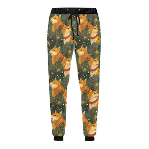 Christmas Forest Shiba Inus Unisex Sweatpants-Apparel-Apparel, Christmas, Dog Dad Gifts, Dog Mom Gifts, Pajamas, Shiba Inu-4