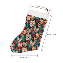 Load image into Gallery viewer, Christmas Forest Yorkies Christmas Stocking-Christmas Ornament-Christmas, Home Decor, Yorkshire Terrier-26X42CM-White-4