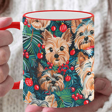 Load image into Gallery viewer, Christmas Forest Yorkies Coffee Mug-White-ONE SIZE-1