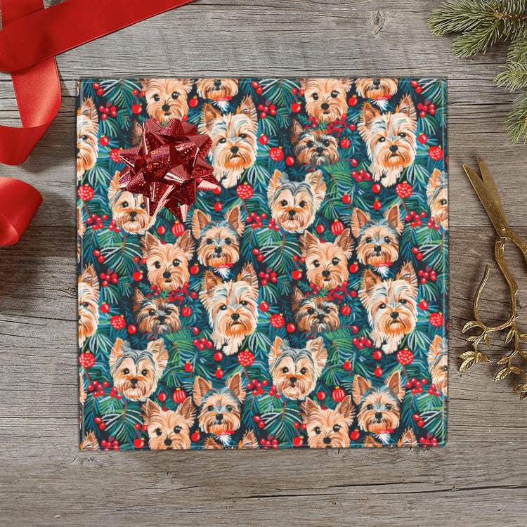 Christmas Forest Yorkies Gift Wrapping Paper 2 Rolls 3 750x