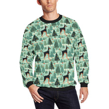 Load image into Gallery viewer, Christmas Glades Guardian Doberman Fuzzy Sweatshirt for Men-Apparel-Apparel, Christmas, Doberman, Dog Dad Gifts, Sweatshirt-S-1