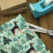 Load image into Gallery viewer, Christmas Glades Guardian Doberman Gift Wrapping Paper - 2 Rolls-Christmas Ornament-Christmas,Doberman,Wrapping Paper-2