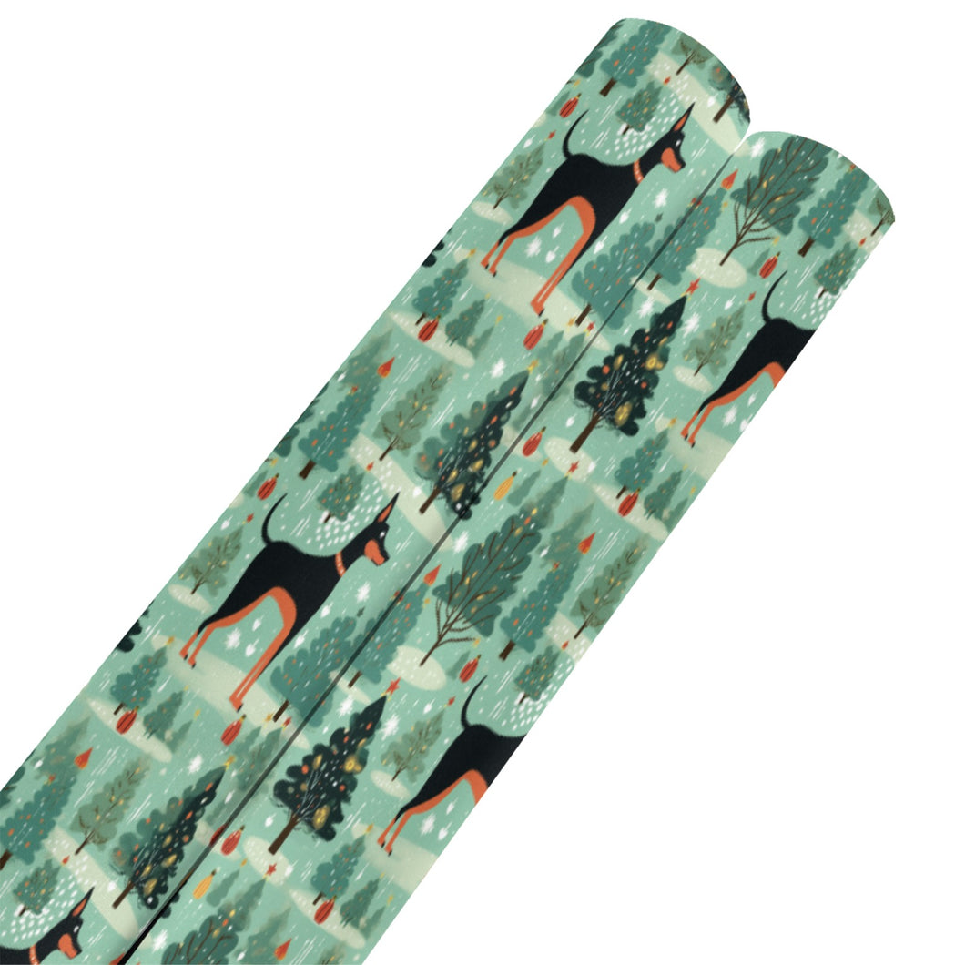 Christmas Glades Guardian Doberman Gift Wrapping Paper - 2 Rolls-Christmas Ornament-Christmas,Doberman,Wrapping Paper-Doberman-ONE SIZE-5