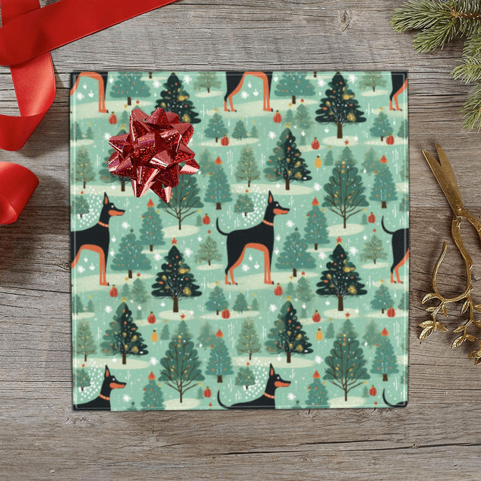 Christmas Glades Guardian Doberman Gift Wrapping Paper - 2 Rolls-Christmas Ornament-Christmas,Doberman,Wrapping Paper-1