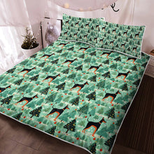 Load image into Gallery viewer, Christmas Glades Guardian Doberman Quilt Blanket Bedding Set-Bedding-Bedding, Blankets, Christmas, Doberman, Home Decor-3