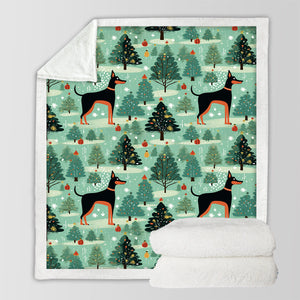 Christmas Glades Guardian Doberman Soft Warm Fleece Blanket-Blanket-Blankets, Christmas, Doberman, Dog Dad Gifts, Dog Mom Gifts, Home Decor-10