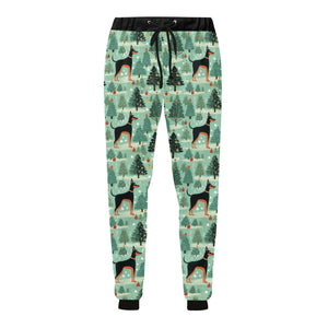 Christmas Glades Guardian Doberman Unisex Sweatpants-Apparel-Apparel, Christmas, Doberman, Dog Dad Gifts, Dog Mom Gifts, Pajamas-4