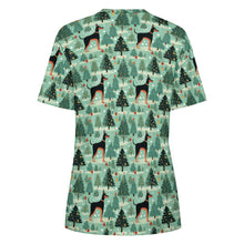 Load image into Gallery viewer, Christmas Glades Guardian Doberman Women&#39;s Cotton T-Shirt-Apparel-Apparel, Christmas, Doberman, Dog Mom Gifts, T Shirt-2