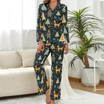 Christmas Groove Guardian German Shepherds Pajamas Set For Women S 360x