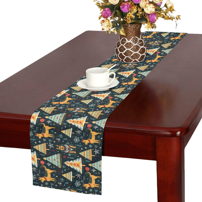 Christmas Groove Guardian German Shepherds Table Runner-Home Decor-Christmas, German Shepherd, Home Decor-Black8-ONE SIZE-3