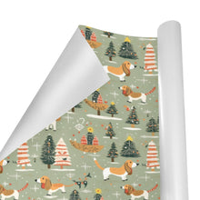 Load image into Gallery viewer, Christmas Holiday Basset Hounds Gift Wrapping Paper - 2 Rolls-Christmas Ornament-Basset Hound,Christmas,Wrapping Paper-4