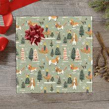 Load image into Gallery viewer, Christmas Holiday Basset Hounds Gift Wrapping Paper - 2 Rolls-Christmas Ornament-Basset Hound,Christmas,Wrapping Paper-1