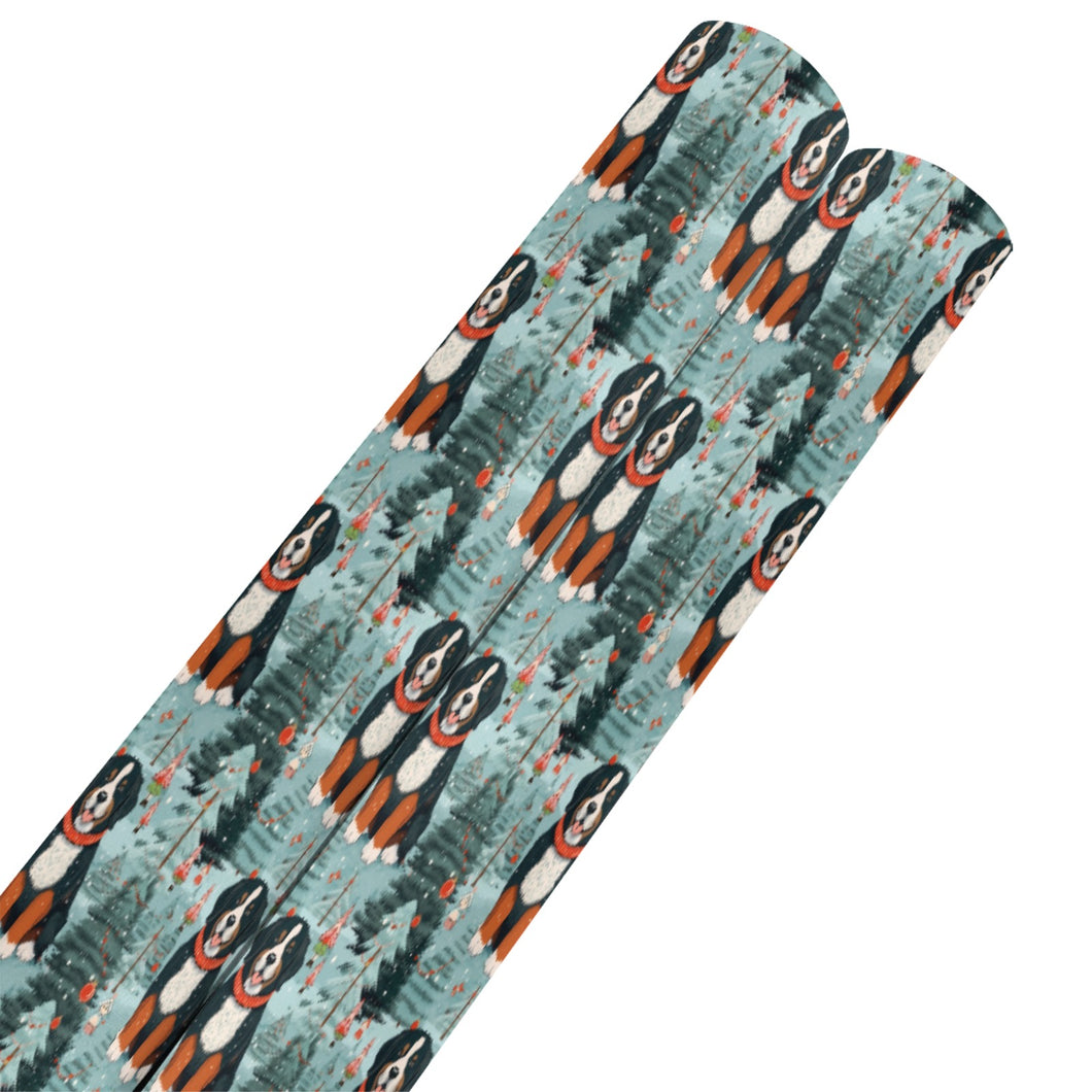 Christmas Jubilee Berense Mountain Dog Christmas Gift Wrapping Paper - 2 Rolls-Christmas Ornament-Bernese Mountain Dog,Christmas,Wrapping Paper-Bernese Mountain Dog-5