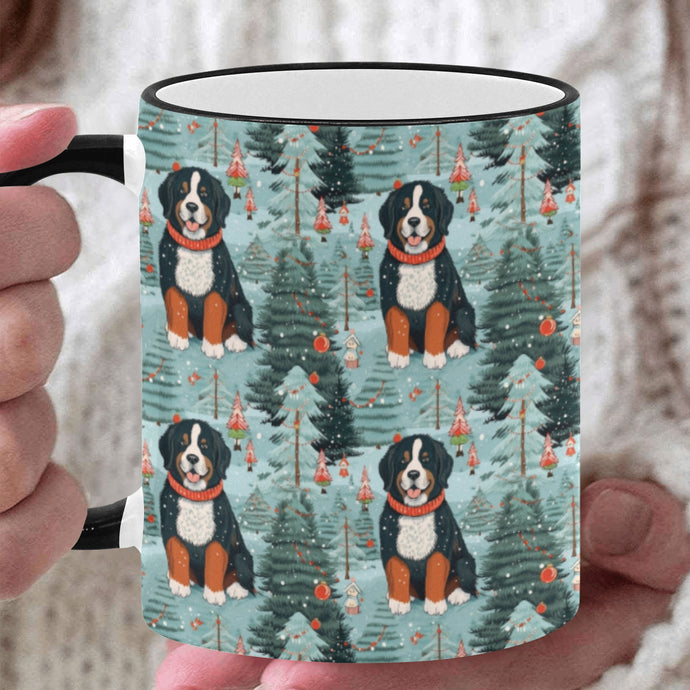 Christmas Jubilee Berense Mountain Dog Coffee Mug-White1-ONE SIZE-1