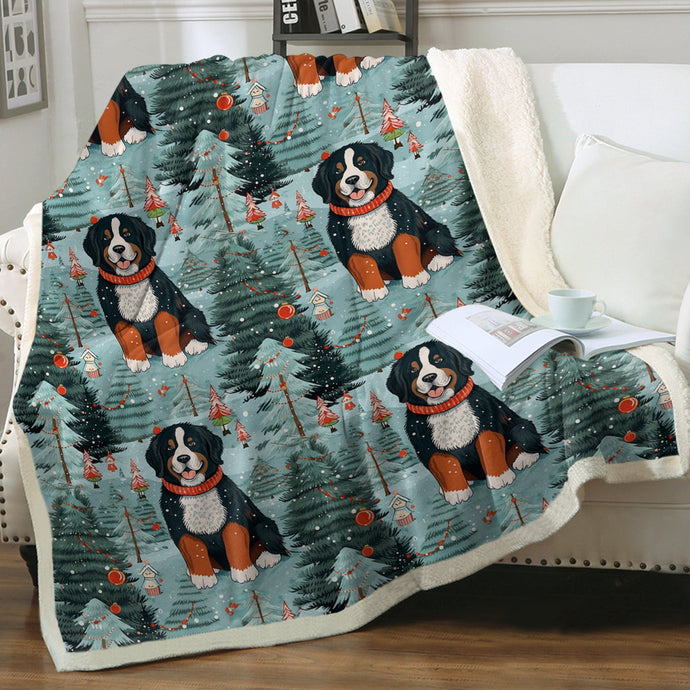 Christmas Jubilee Bernese Mountain Dog Soft Warm Fleece Blanket-Blanket-Bernese Mountain Dog, Blankets, Christmas, Dog Dad Gifts, Dog Mom Gifts, Home Decor-1