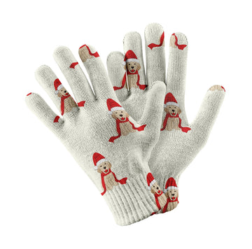 Christmas Labrador Love Touch Screen Gloves White 3 360x