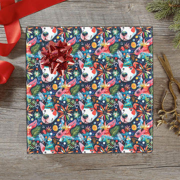 Christmas Pit Bull Party Palette Gift Wrapping Paper 2 Rolls 360x