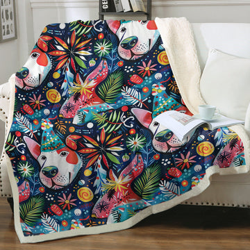 Christmas Pit Bull Party Palette Soft Warm Fleece Blanket 360x