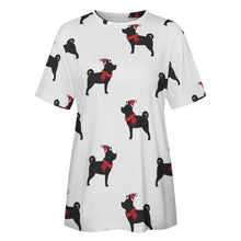 Load image into Gallery viewer, Christmas Shiba Love All Over Print Women&#39;s Cotton T-Shirt - 4 Colors-Apparel-Apparel, Christmas, Shiba Inu, Shirt, T Shirt-3