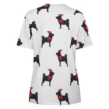 Load image into Gallery viewer, Christmas Shiba Love All Over Print Women&#39;s Cotton T-Shirt - 4 Colors-Apparel-Apparel, Christmas, Shiba Inu, Shirt, T Shirt-7