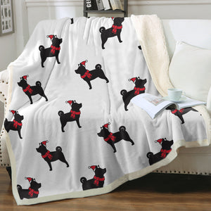 Christmas Shiba Love Soft Warm Fleece Blanket - 4 Colors-Blanket-Blankets, Home Decor, Shiba Inu-8