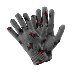 Christmas Shiba Love Touch Screen Gloves-Accessories-Accessories, Christmas, Dog Dad Gifts, Dog Mom Gifts, Gloves, Shiba Inu-Gray-4