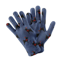 Load image into Gallery viewer, Christmas Shiba Love Touch Screen Gloves-Accessories-Accessories, Christmas, Dog Dad Gifts, Dog Mom Gifts, Gloves, Shiba Inu-Navy-2