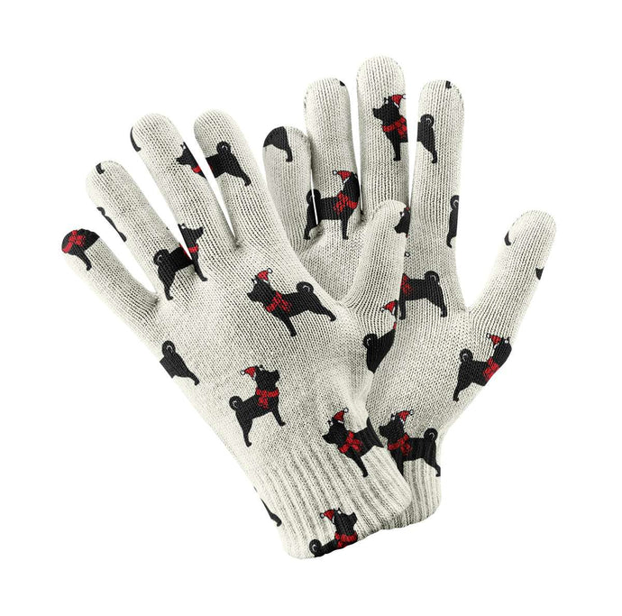 Christmas Shiba Love Touch Screen Gloves-Accessories-Accessories, Christmas, Dog Dad Gifts, Dog Mom Gifts, Gloves, Shiba Inu-White-1