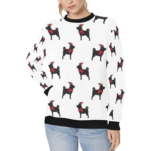 Christmas Shiba Love Women's Sweatshirt-Apparel-Apparel, Shiba Inu, Sweatshirt-White-XS-1