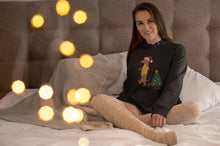 Load image into Gallery viewer, Christmas Sleigh Dachshund Women&#39;s Cotton Fleece Hoodie Sweatshirt - 4 Colors-Apparel-Apparel, Christmas, Dachshund, Hoodie, Sweatshirt-10