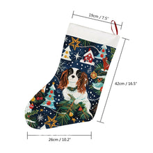 Load image into Gallery viewer, Christmas Snow Globe Tricolor Cavaliers Christmas Stocking-Christmas Ornament-Cavalier King Charles Spaniel, Christmas, Home Decor-26X42CM-White1-4