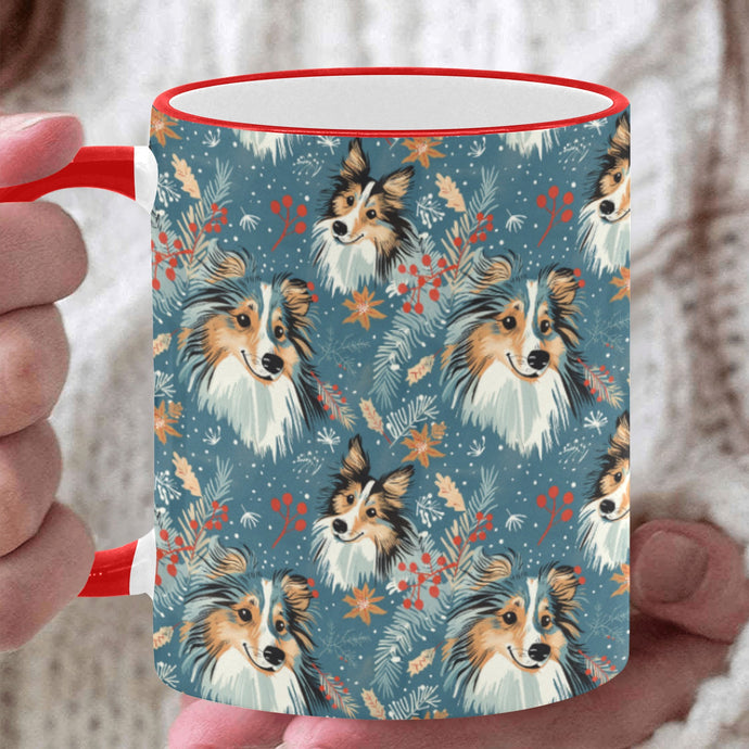 Christmas Snowflake Shelties Coffee Mug-White5-ONE SIZE-1