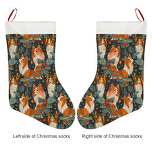 Load image into Gallery viewer, Christmas Starlight Shelties Christmas Stocking-Christmas Ornament-Christmas, Home Decor, Shetland Sheepdog-26X42CM-White-4