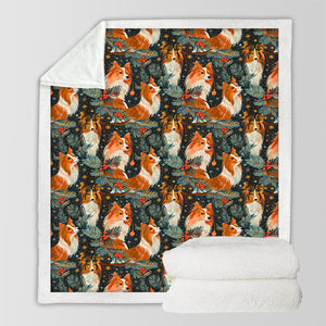 Christmas Starlight Shelties / Collies Soft Warm Fleece Blanket-Blanket-Blankets, Christmas, Dog Dad Gifts, Dog Mom Gifts, Home Decor, Rough Collie, Shetland Sheepdog-10