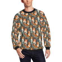 Load image into Gallery viewer, Christmas Starlight Shelties Fuzzy Sweatshirt for Men-Apparel-Apparel, Christmas, Dog Dad Gifts, Sheltie, Sweatshirt-S-1