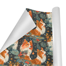 Load image into Gallery viewer, Christmas Starlight Shelties Gift Wrapping Paper - 2 Rolls-Christmas Ornament-Christmas,Rough Collie,Shetland Sheepdog,Wrapping Paper-2