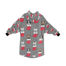 Load image into Gallery viewer, Christmas Stocking and Candy Cane French Bulldogs Blanket Hoodie for Women-Apparel-Apparel, Blankets-12