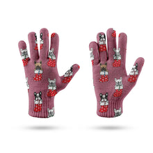 Load image into Gallery viewer, Christmas Stocking and Candy Cane French Bulldogs Touch Screen Gloves-Accessories-Accessories, Dog Dad Gifts, Dog Mom Gifts, French Bulldog, Gloves-12