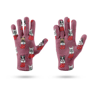 Christmas Stocking and Candy Cane French Bulldogs Touch Screen Gloves-Accessories-Accessories, Dog Dad Gifts, Dog Mom Gifts, French Bulldog, Gloves-12