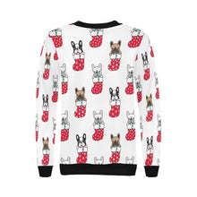 Load image into Gallery viewer, Christmas Stockings and Candy Cane French Bulldogs Women&#39;s Sweatshirt-Apparel-Apparel, French Bulldog, Sweatshirt-10