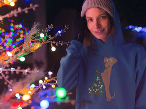 Christmas Tree Dachshund Women's Cotton Fleece Hoodie Sweatshirt-Apparel-Apparel, Christmas, Dachshund, Hoodie, Sweatshirt-2