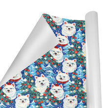 Load image into Gallery viewer, Christmas Trees Frolic American Eskies Gift Wrapping Paper - 2 Rolls-Christmas Ornament-American Eskimo Dog,Christmas,Wrapping Paper-3