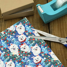 Load image into Gallery viewer, Christmas Trees Frolic American Eskies Gift Wrapping Paper - 2 Rolls-Christmas Ornament-American Eskimo Dog,Christmas,Wrapping Paper-4