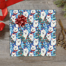 Load image into Gallery viewer, Christmas Trees Frolic American Eskies Gift Wrapping Paper - 2 Rolls-Christmas Ornament-American Eskimo Dog,Christmas,Wrapping Paper-1